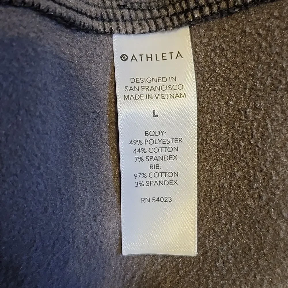 Athleta Triumph full zip black & gray camo hoodie warm up jacket, L - Picture 11 of 11